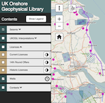 UK Onshore Geophysical Library - includes seismic surveys, as well as licences & old wells.