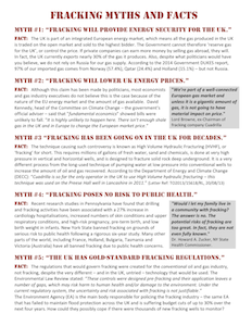 Myths and Facts fracking leaflet